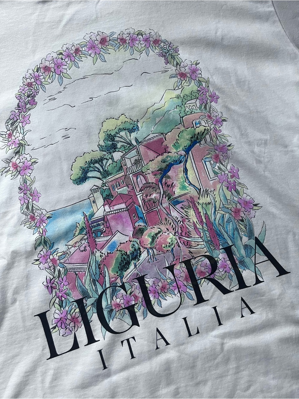 h&m white oversized graphic tee